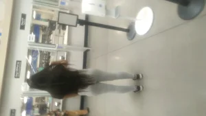 College Latina in gray leggings