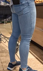 Tight jeans and sporty legs