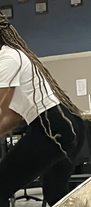 Hot ass of a chick in tight pants at the music class