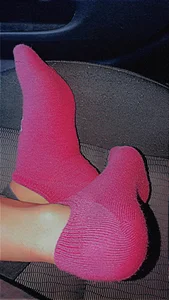 Girl's Feet in Pink Socks Closeups, Creepshots in a Car