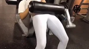 Sexy brunette gym girl in different leggings with a nice ass