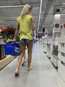 Mother upskirt and daughter showing ass cheeks