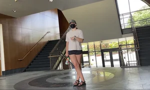 Thick college slut in shorts