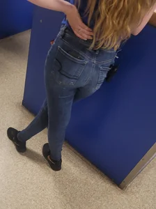Blonde coworker in tight jeans round 2
