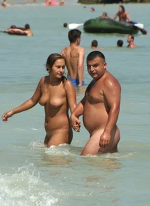Nude beach and topless girls