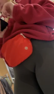 Thick Blonde Lululemon Pawg Employee with a fat cameltoe