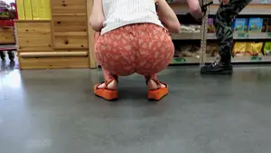 Short Hair Tatted Blonde DEEP Squat