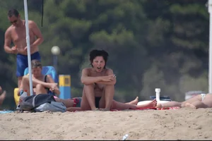 Girls on a nude beach in Bibione, Italy