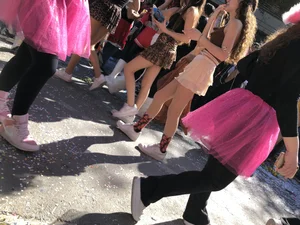 Carnival girls wearing pantyhose, spandex shorts, stockings, skirts and other outfits