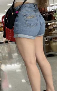 Cute Latina, and STACKED college girl w/ ass hanging out at Target