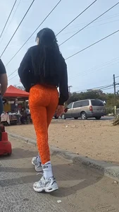 Slim latina perfect body in orange leggings [oc]