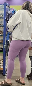 Thick purple leggings MILF
