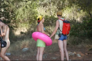 Nude girls on a beach in Hvar, Croatia