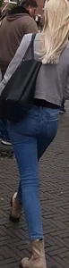 Blonde girl with a good booty