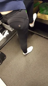 Co-Worker in Tight black pants/yoga