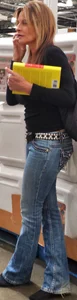 Milf in jeans shopping with big tits