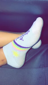 Feet in Short Socks Closeup Creepshot