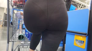 THICK Big Ass Latina Milf In See Through Black Leggings