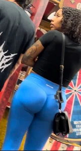 Thick ebony in blue leggings/ bonus shots
