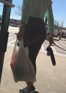 Sexy ass Target babe in grey Lulus with a nice ass