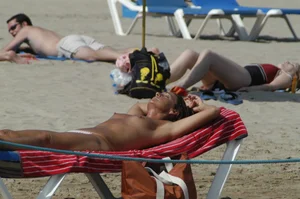 Sexy mature girls on Vilanova topless beach