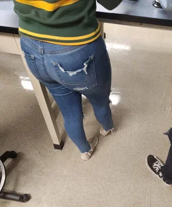 Former classmate in really tight jeans