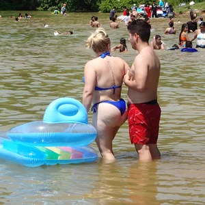 Pale white pawg in tiny bikini