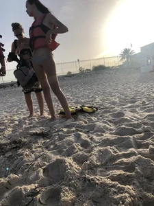 Girl in Swimsuit at the Beach Candid