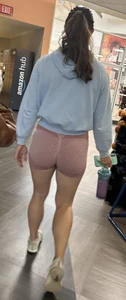 Part 2 of this sexy college Pawg in pink biker shorts