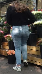 Various hot butts in tight jeans on the street and inside cafes, some teens too