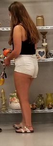 Tight white shorts at the thrift