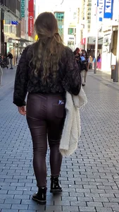 Nice Candid Ass in Leather Pants Street Creepshot
