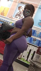 Mega ass ebony purple leggings