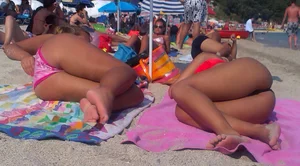 Milf in thong bikinis