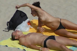 Sexy mature girls on Vilanova topless beach