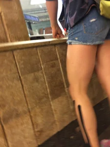 Hot Muscular Legs and Fit Body in Subway