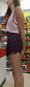 Very sexy Skinny girl in purple minishorts [OC]