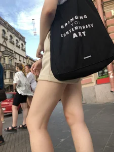 Cute Young Girl in Shorts Street And Subway Candid Gallery