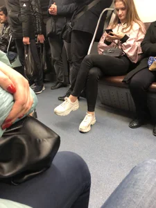 Cute Ass in Tight Black Jeans Subway Closeup Creepshot