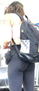 Tight slut with serious pokies at the airport