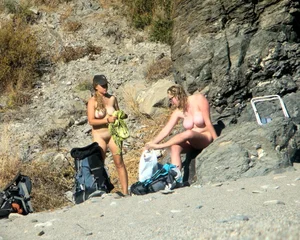 Nude beach and topless girls