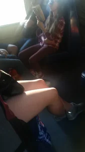 Hot Legs Creepshot in a Public Train