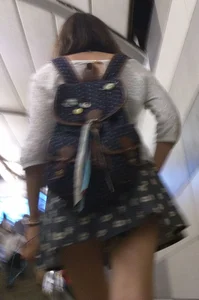 Hot Subway Upskirt of a Girl in Dress - Perfect Long Legs