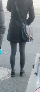 Thin Candid Legs in Tights Street Creepshot