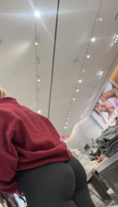 Thick Blonde Lululemon Pawg Employee with a fat cameltoe