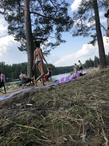 Hot Tall Skinny Girl Walking in a Forest Near A Lake Pretty Photos