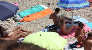 Nude beach and topless girls