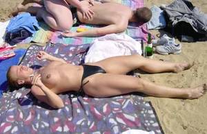 Nude beach and topless girls