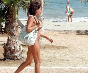 Nude beach and topless girls