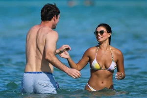 Brooks Nader looking sexy in a little bikini on a beach in Miami